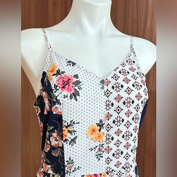 Mlle Gabrielle Dress Women High Low Mixed Print Maxi Size M - Picture 5 of 13